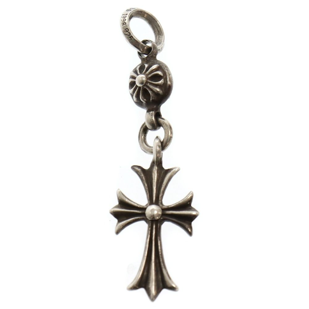 CHROME HEARTS (クロムハーツ) 1B TNY CH CRS 1BALL TINY CROSS 1ボールタイニーCHクロス チャーム ペンダント ネックレストップ シルバー
