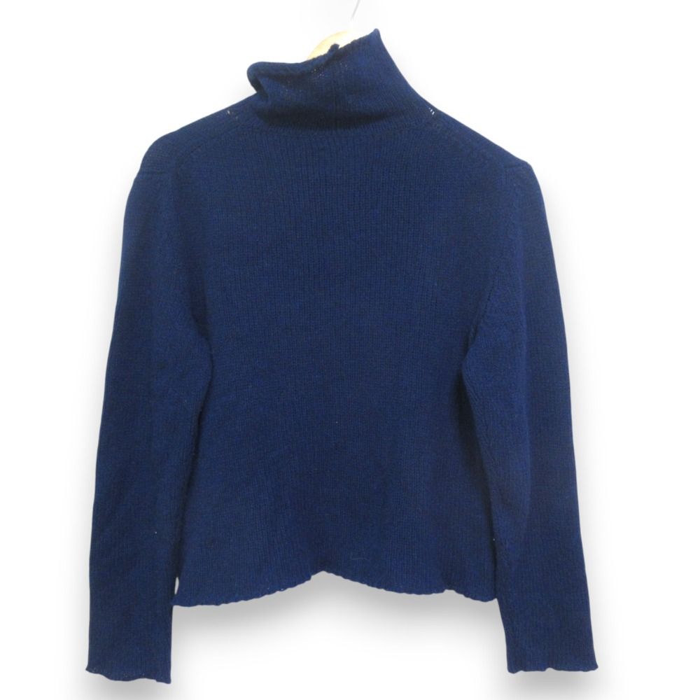 美品 humoresque ユーモレスク turtleneck ラムウール×カシミヤ タートルネック 長袖 ニット セーター サイズ38 ネイビー系 レディース 古着 中古 美品 humoresque ユーモレスク turtleneck ラムウール×カシミヤ