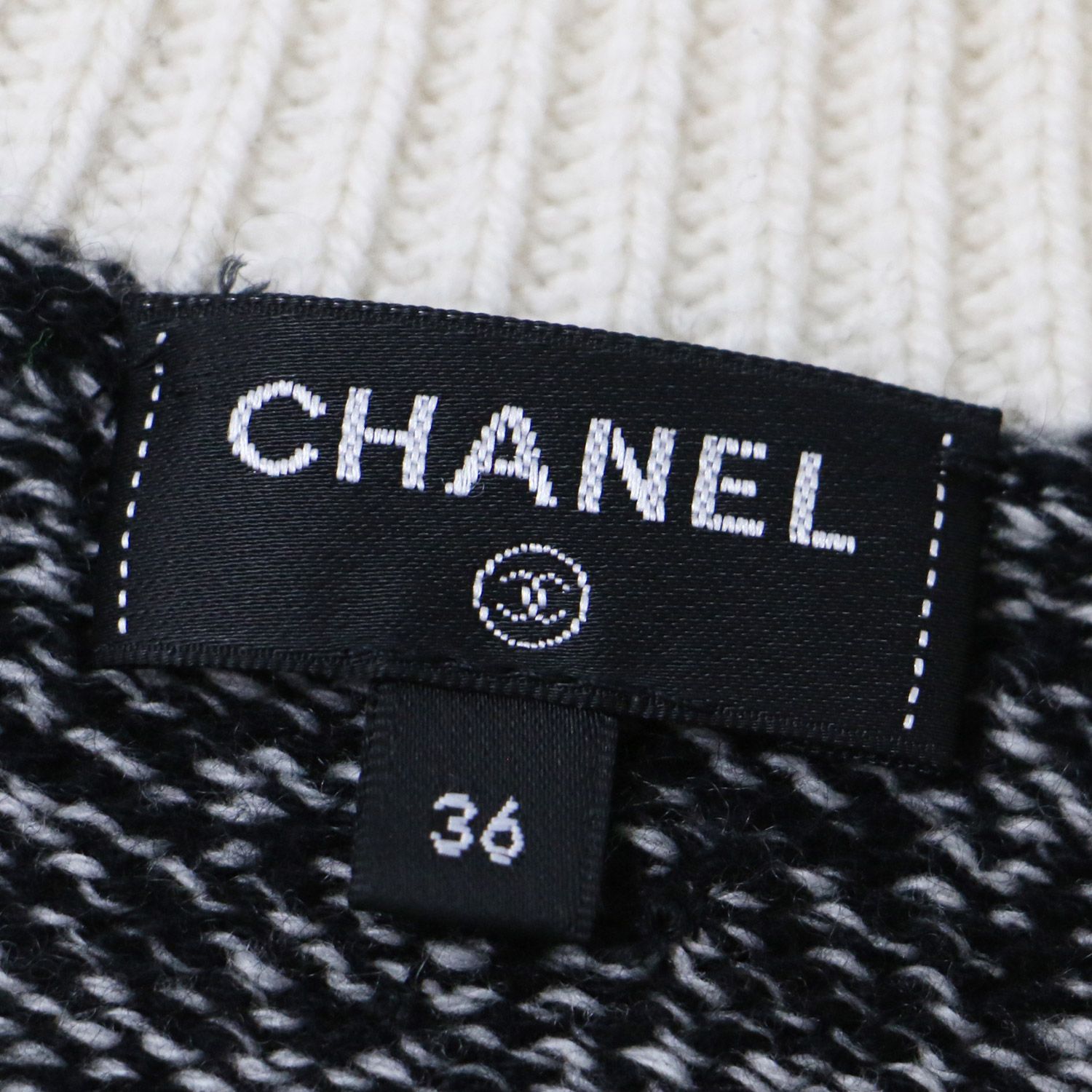 美品 CHANEL シャネル ニット カシミヤ ブラック ホワイト 36(S) ココマーク No.5 模様編み メランジ P73214 K10523  トップス セーター イタリア製【レディース】 - メルカリ