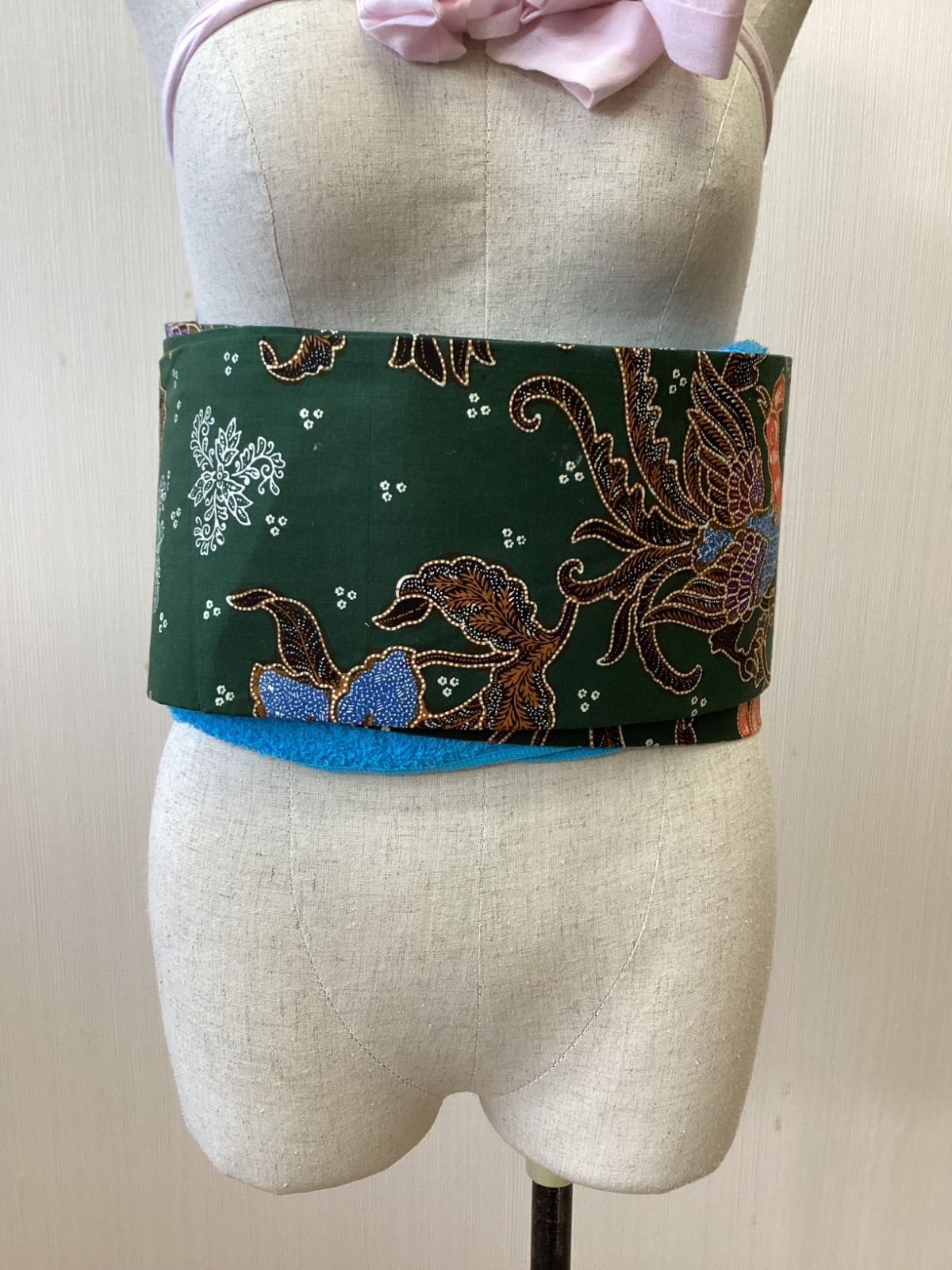 名古屋帯 帯 着物 全通 九寸 花唐草 鳥 緑 n-371 - メルカリ