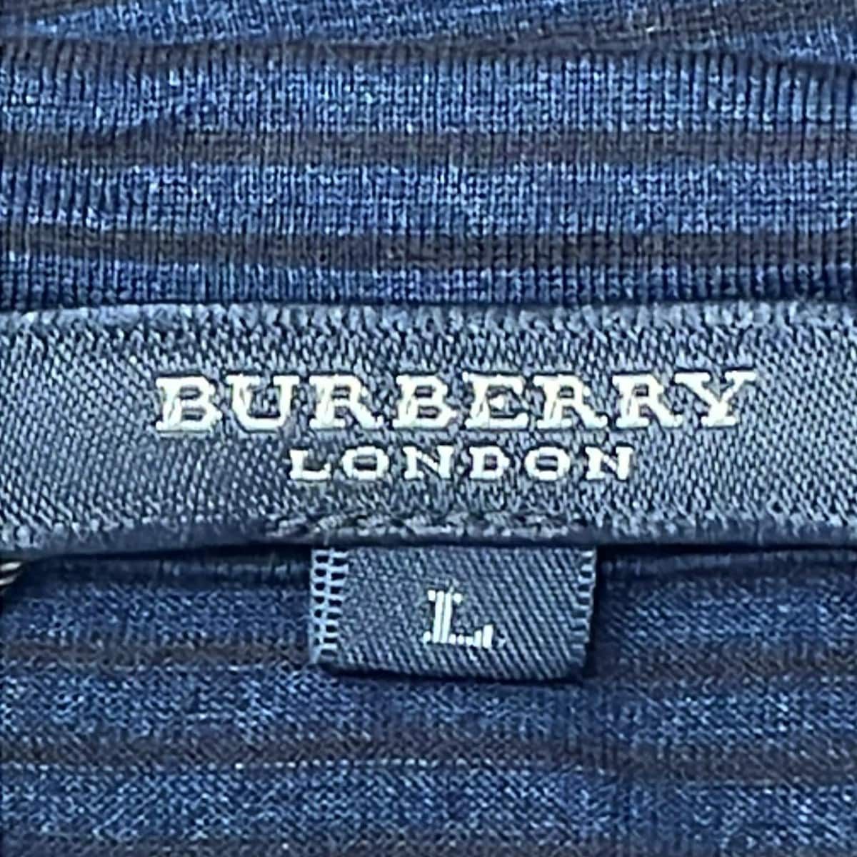 【美品】バーバリー　 半袖シャツ　ネイビー　Lサイズ Burberry LONDON(バーバリーロンドン) 半袖Tシャツ サイズL