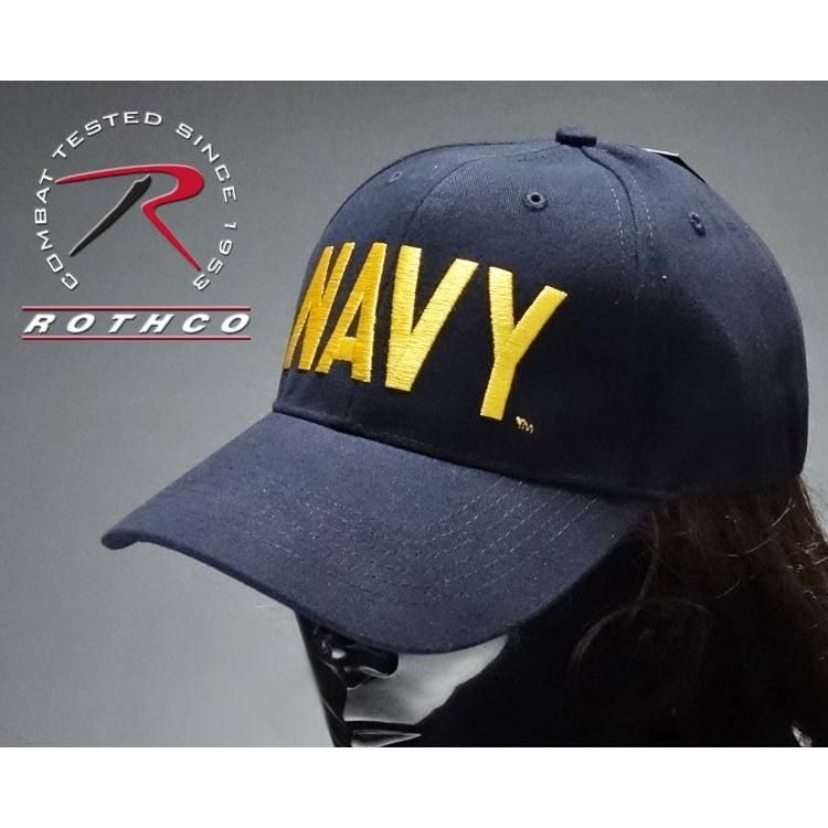 ROTHCO ロスコ ブランド ミリタリーキャップ 帽子 メンズ Navy ロゴ ビンテージ仕様 米海軍 公認 ネイビー 紺 イエロー