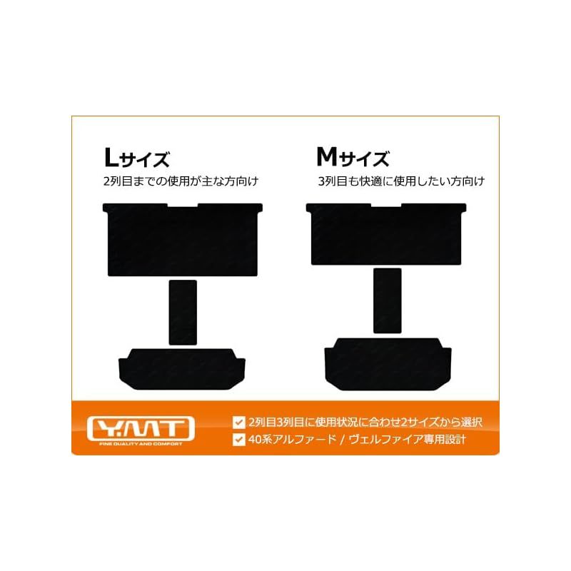 40系新型アルファード ヴェルファイア 2NDラグマットM Lサイズサイズ 3RDラグマット 2列目通路マット YMTシリーズ Mサイズ ダークグレー 0 BRIGHTFACE_UK