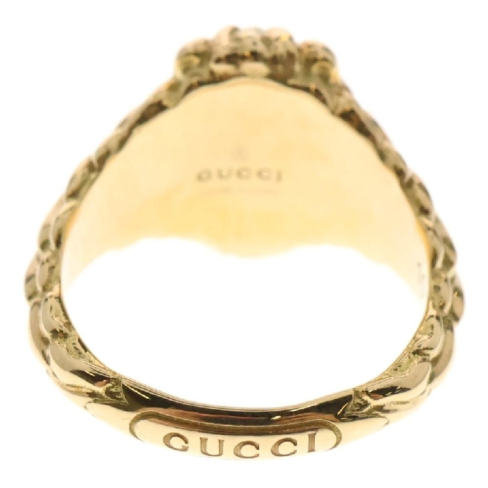 GUCCI (グッチ) K18YG ライオンヘッド クロムダイオプサイドリング  