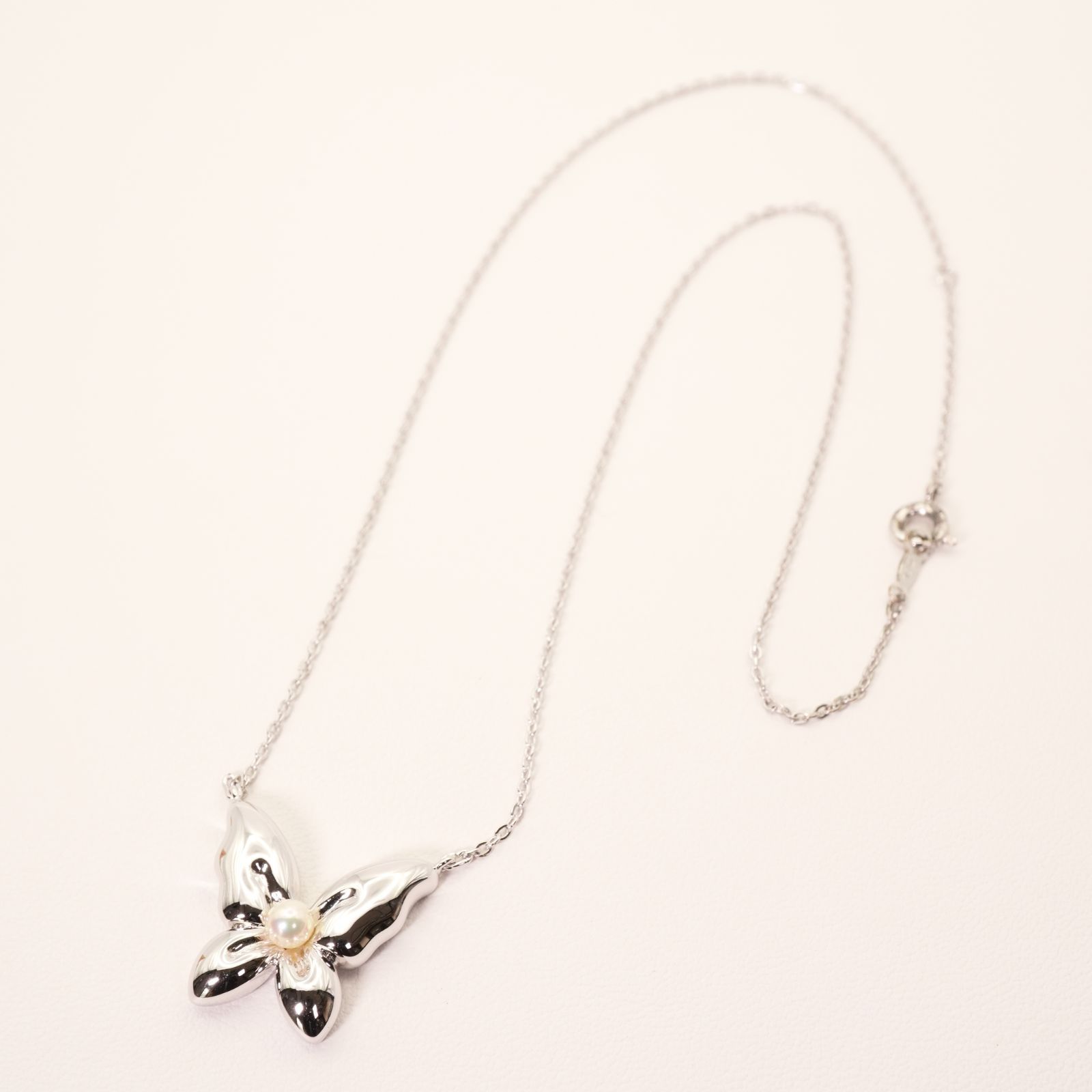 mikimoto✨ミキモト パールネックレス　silver 蝶　バタフライ MIKIMOTO ミキモト シルバー ネックレス 蝶モチーフ パール