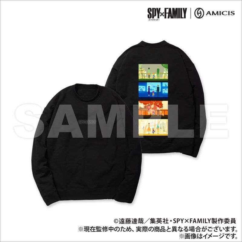 【新品/公式】SPY×FAMILY｜AMICIS  家族の日常 刺繍入りスウェット Black Sサイズ 公式グッズ colleize