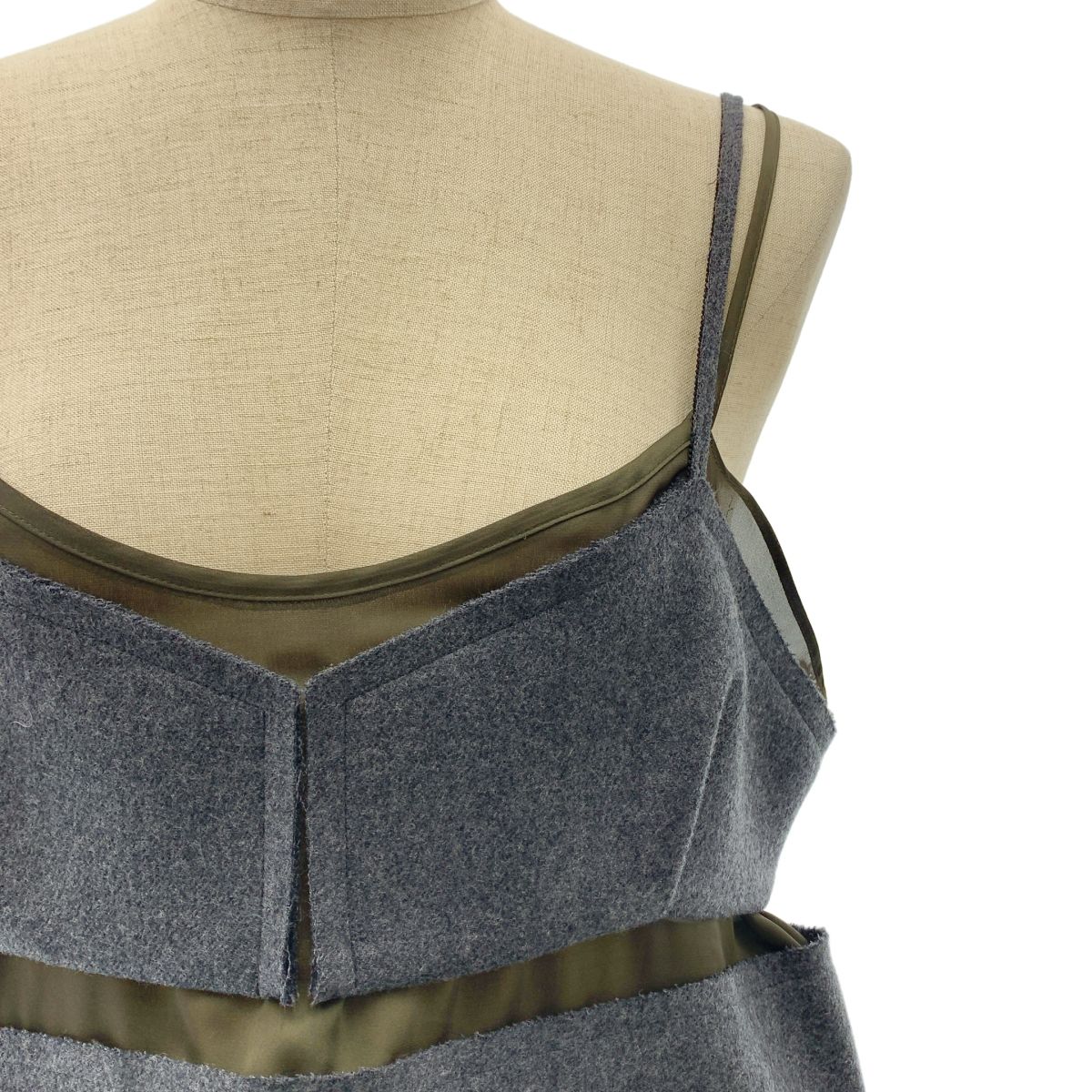 sacai | サカイ | ウール メルトン レーヤード キャミソール トップス | 2 | グレー|カーキ | レディース