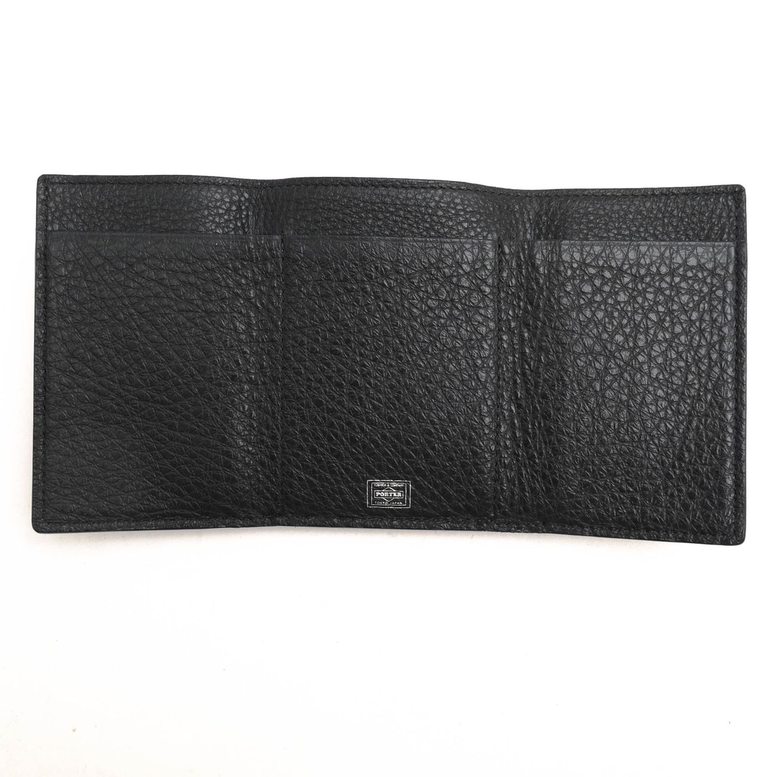 ポーター 吉田カバン／PORTER 財布 ウォレット メンズ 男性 男性用レザー 革 本革 ブラック 黒  029-03887 ARRANGE WALLET アレンジ コンパクトウォレット 小銭入れあり 三つ折り シボ革 シュリンクレザー