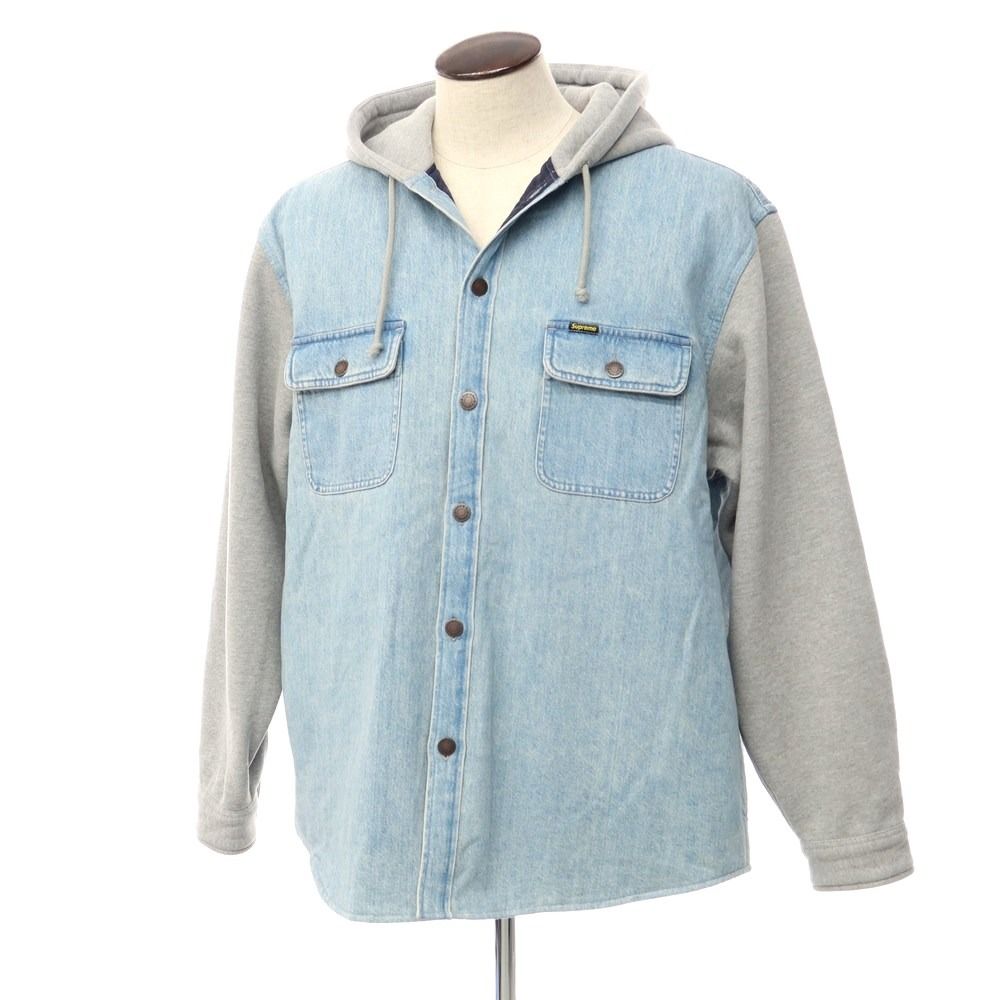 【中古】シュプリーム Supreme 2022年秋冬 Fleece Hooded Denim Shirt 中綿 デニムシャツ パーカー【サイズXL】【メンズ】 中古】シュプリーム Supreme 2022年秋冬 Fleece Hooded Denim Shirt