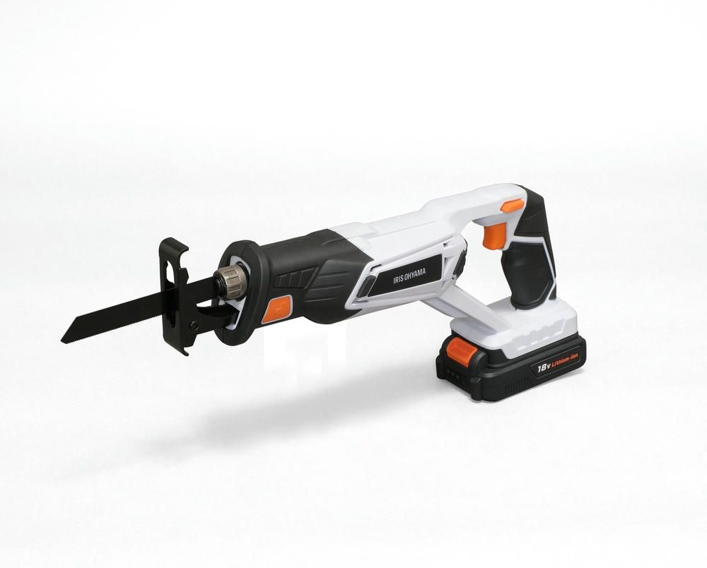 アイリスオーヤマ 共通バッテリーシリーズ 充電式 レシプロソー 電動のこぎり 18V バッテリー 充電器付 木材用 鋼鉄用刃付属 連続運転時間約20分 ホワイト IRIS OHYAMA JRS20