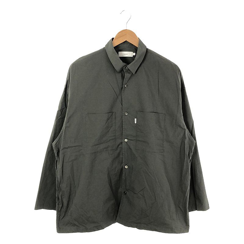 Graphpaper / グラフペーパー | 2022SS | STRETCH TYPEWRITER L/S OVERSIZED BOX SHIRT ストレッチタイプライター オーバーサイズシャツ | F | チャコール | メンズ