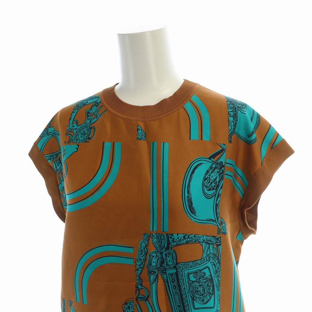 エルメス　ツイルレーヌ　ニット36 HERMES エルメス ツイルレーヌ半袖ニット サイズ36 S シルク