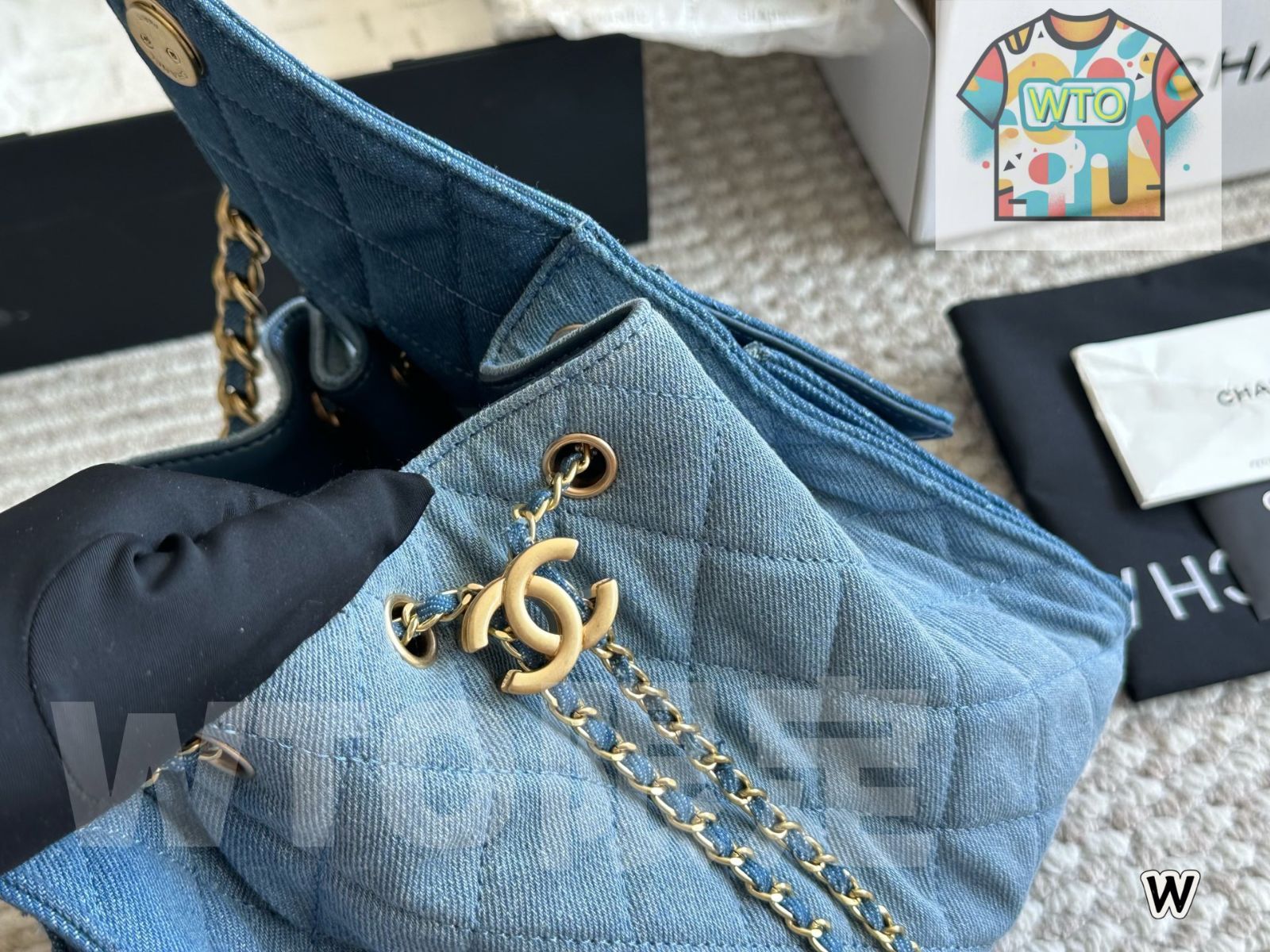 シャネル　デニム　ボックススカート　美品 CHANEL シャネル 衣類 デニム スカート レディース 36 ライト