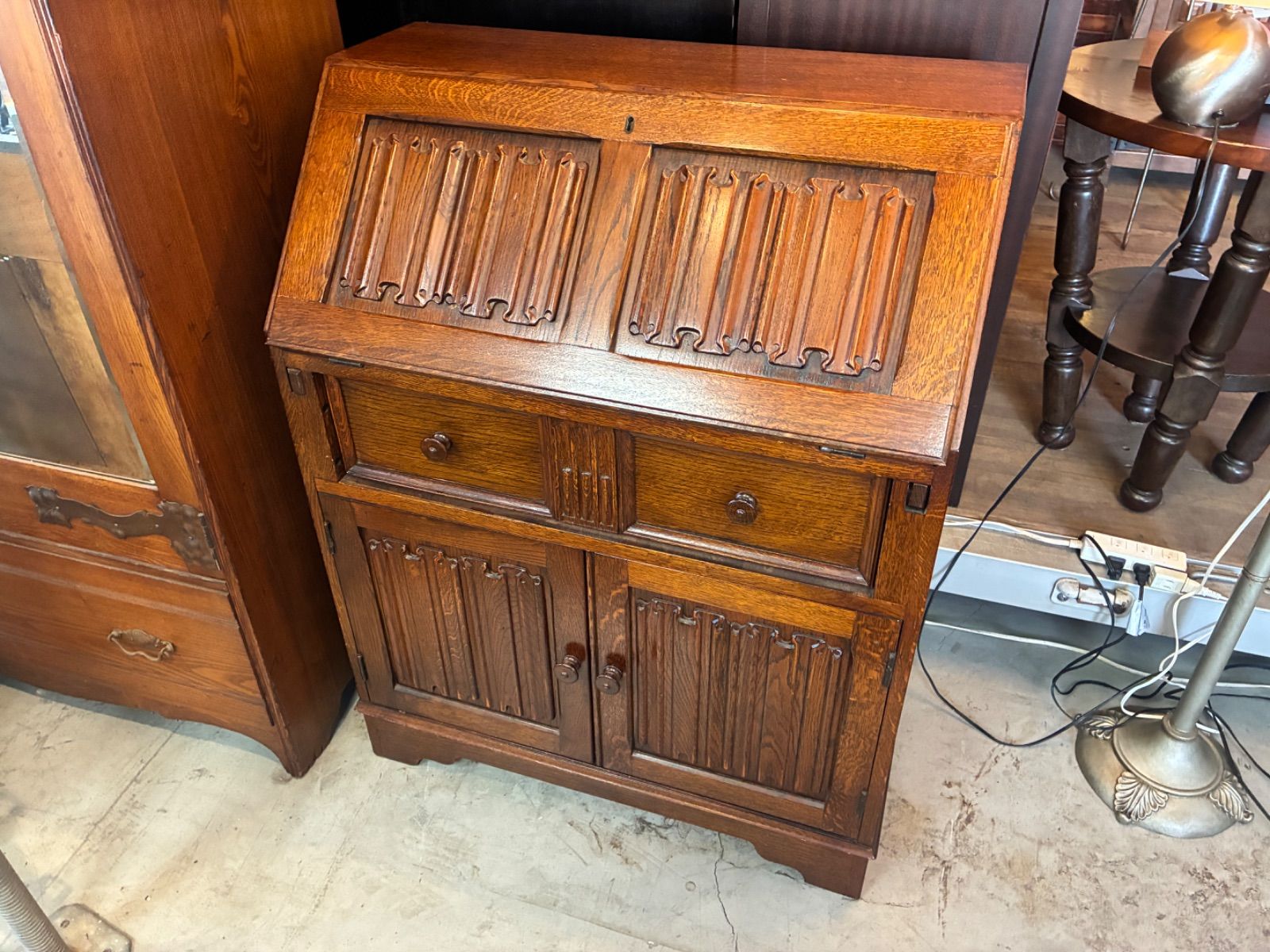 アンティーク イギリス ライティングビューロー レトロ 学習机 事務机 インテリア