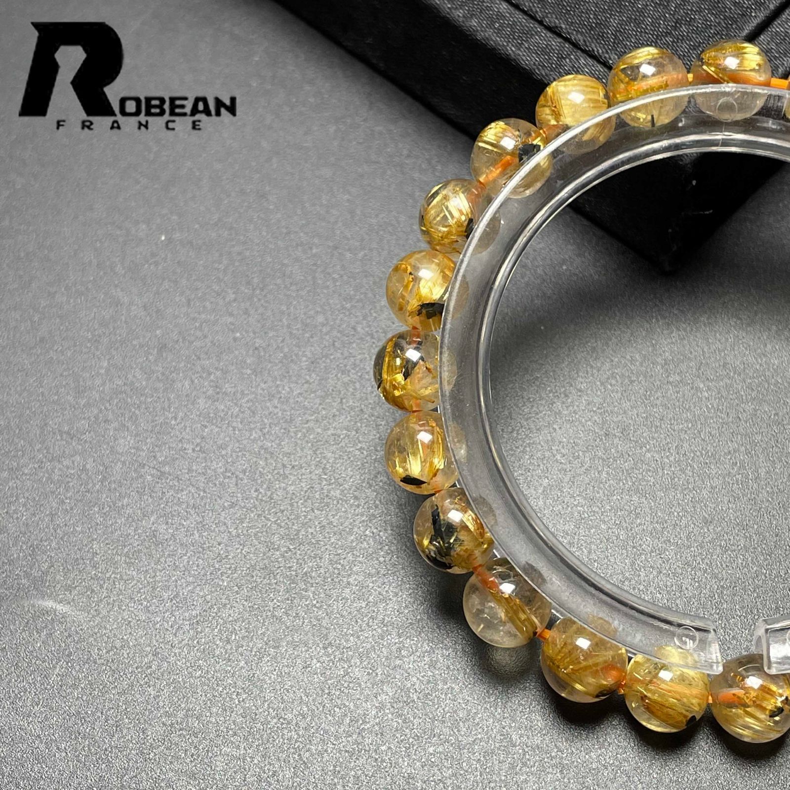 【新入荷】高品質　ゴールドタイチンルチルブレス約8㎜（新品未使用）太針　金運 金運 仕事運 ルチルクォーツ 金紅石入り水晶 ゴールドルチル