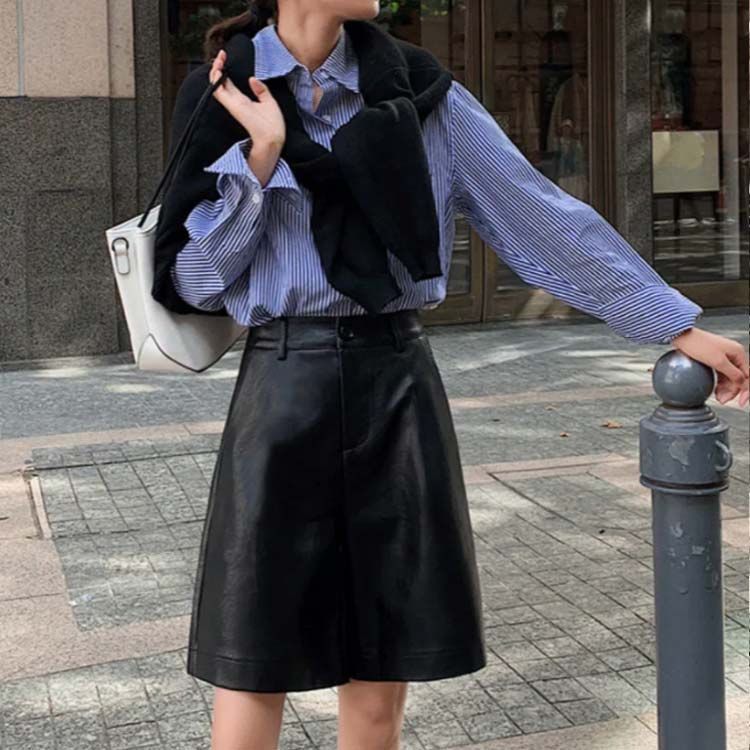 店舗良い ハーフパンツ ショートパンツ エコレザーショートパンツ パンツ