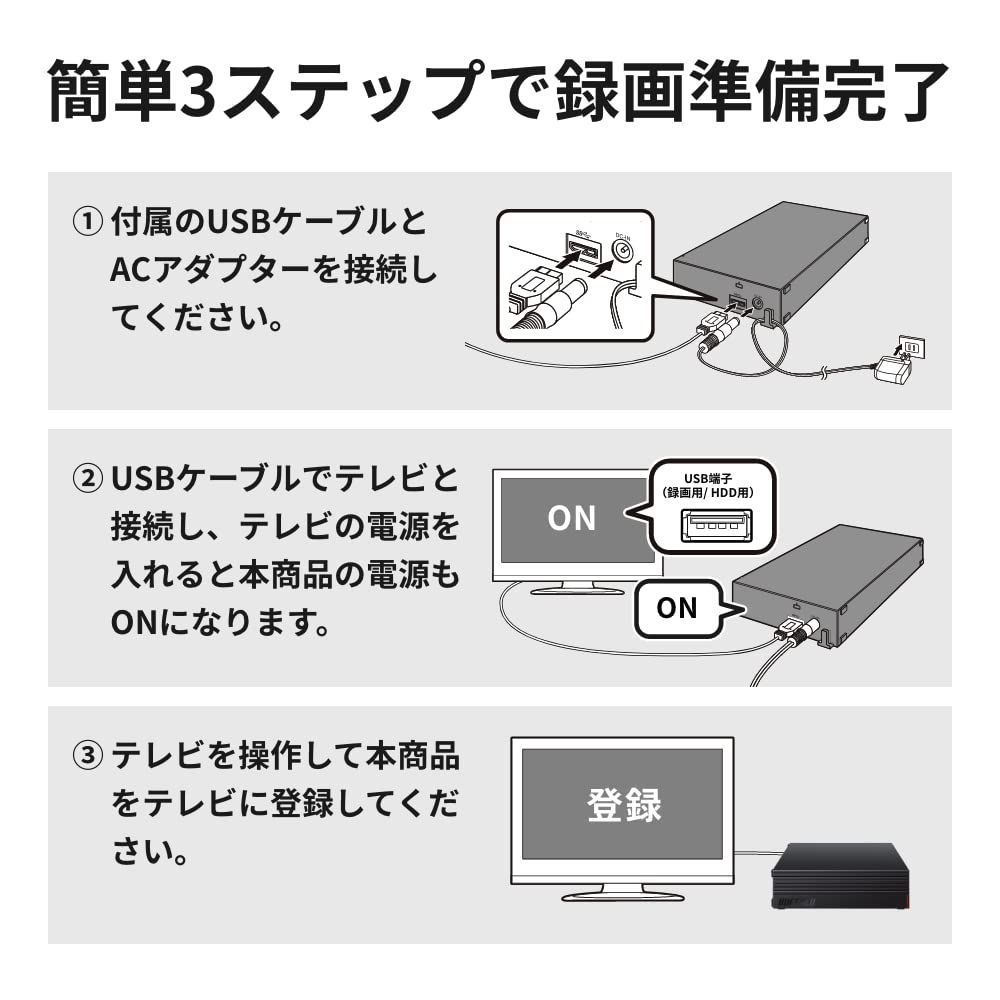 新着商品】バッファロー 外付けハードディスク 4TB テレビ録画/PC/PS4