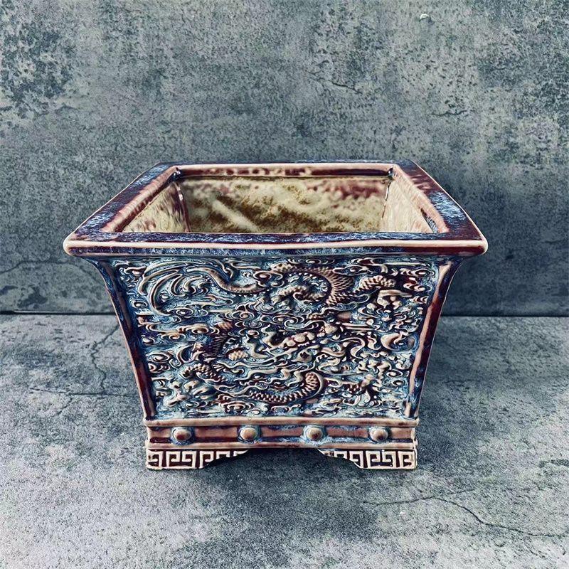 盆栽鉢 青花磁鉢 山野草鉢 多肉植物 植木鉢 小品大品盆栽鉢 陶器鉢置物