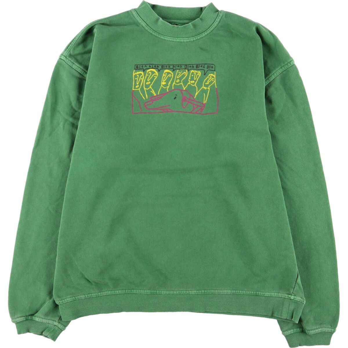 古着 Authentic Pigment プリントスウェットシャツ トレーナー メンズS /eaa361462 【中古】/eaa361462