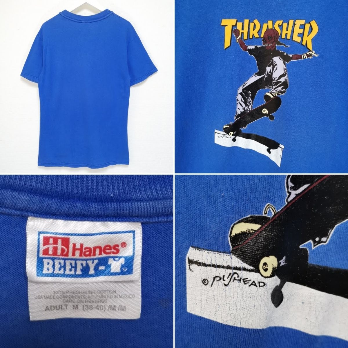 90s Hanesタグ THRASHER オリジナル パーカー“PUSHEAD”-