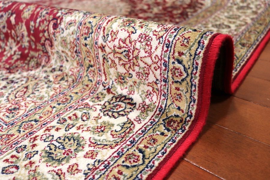 ペルシャ柄絨毯 120×160 新品未使用 カーペット 訳あり アウトレット ペルシャ柄絨毯 160×230 新品未使用 ラグ カーペット ゴールド
