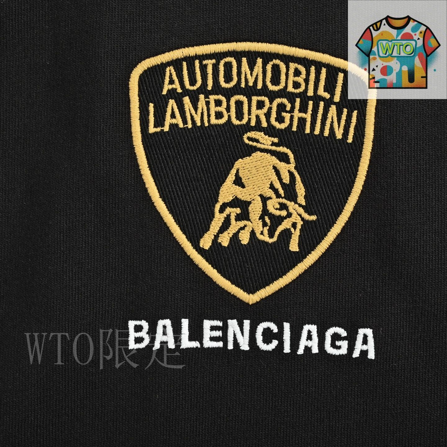 BALENCIAGA ロコ刺繍スキトッフ 801982TMVA5 1070 shirt with rhinestone logo Balenciaga