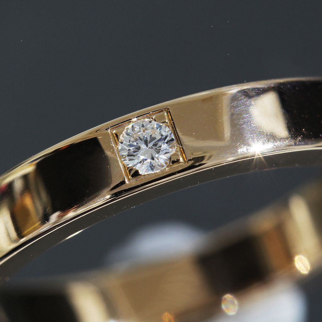 ブルガリマリーミー 1P ダイヤ リング 7号 K18PG 3mm幅 E1834