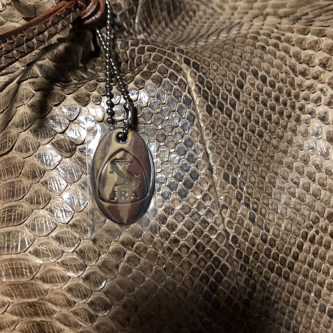 新品☆CRESCEND 本革パイソンダークブラウントートバッグJREマーク付