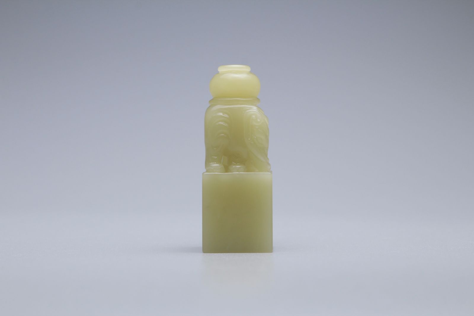 芙蓉石印材 寿山石 高級印材 太平有象印鈕 青芙蓉石 書道 篆刻【正