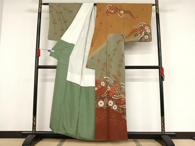 平和屋着物○訪問着 辻が花 暈し染め 正絹 逸品 BAAN6872pm