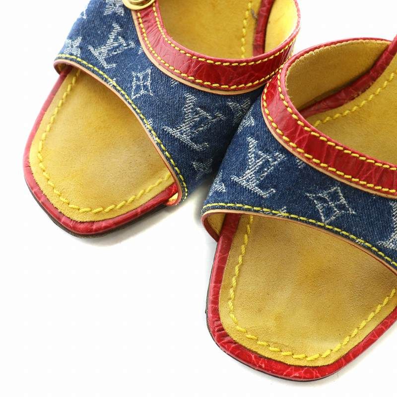 ルイヴィトン LOUIS VUITTON モノグラム デニム ミュール