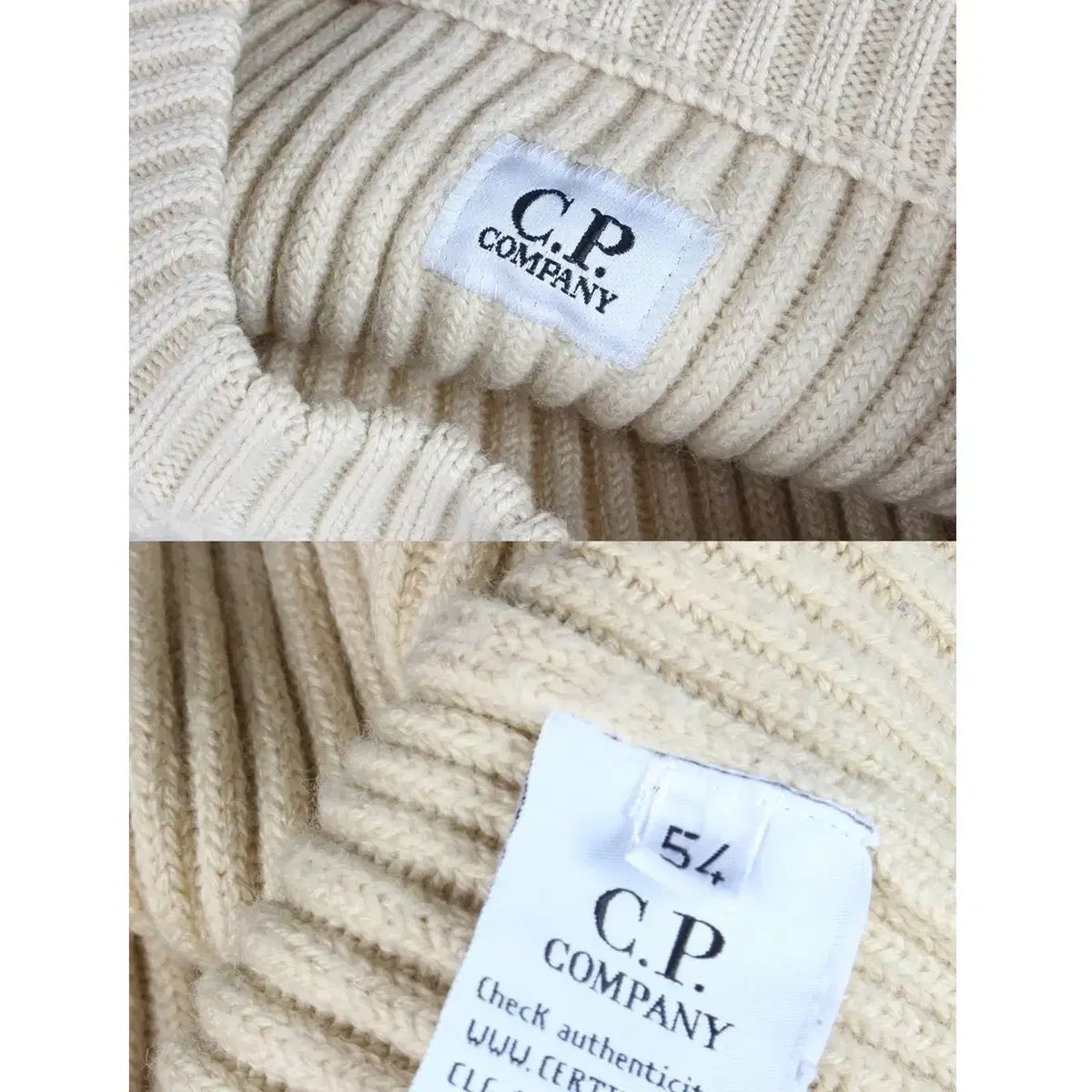 C.P. COMPANY シーピーカンパニー レンズ ワッペン ウール ニット アイボリー 54 105-110