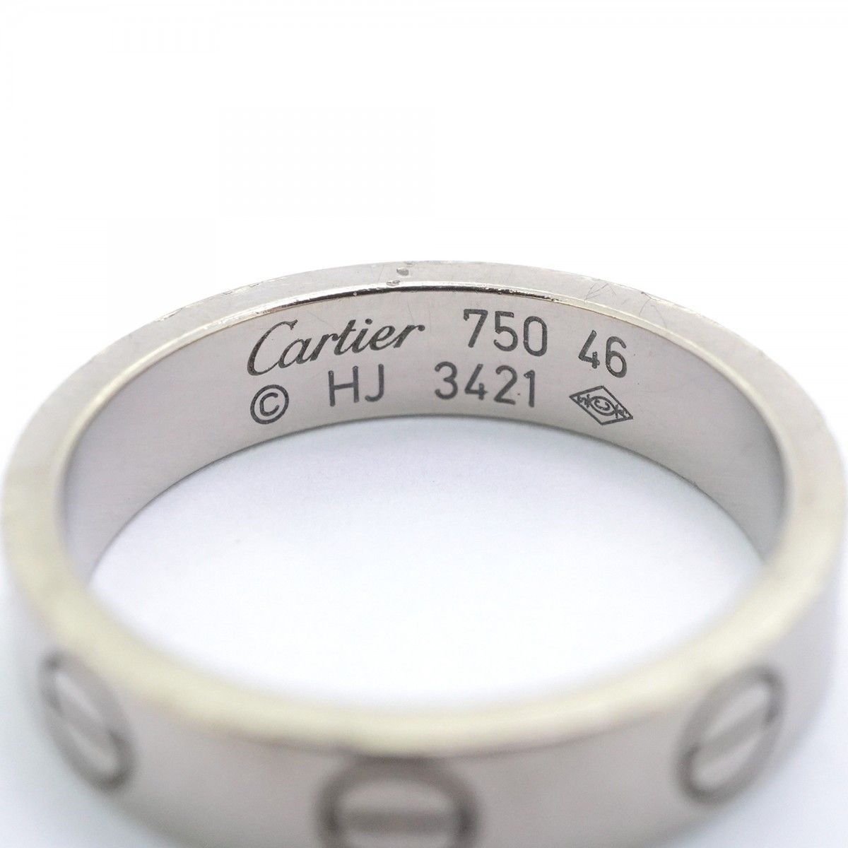 5jdb0989】カルティエ リング ミニラブ K18WG ホワイトゴールド ＃46  