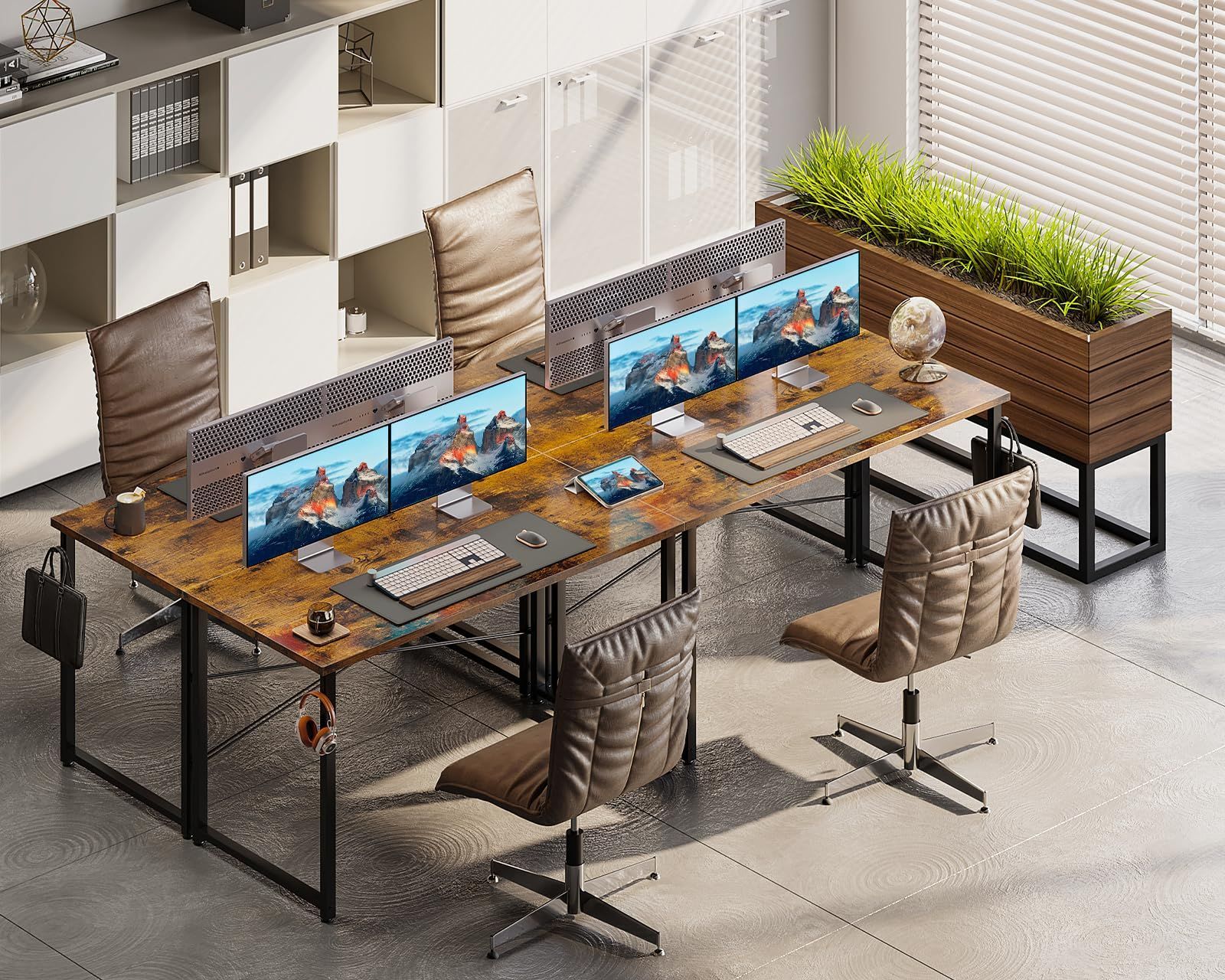 在庫 ODK デスク ゲーミングデスク 机 pcデスク 幅120cm パソコンデスク 子 ゲームデスク computer desk オフィスデスク 学習机 シンプル コンパクト フック付き 在宅ワーク おしゃれ 組立簡単 ビンテージ