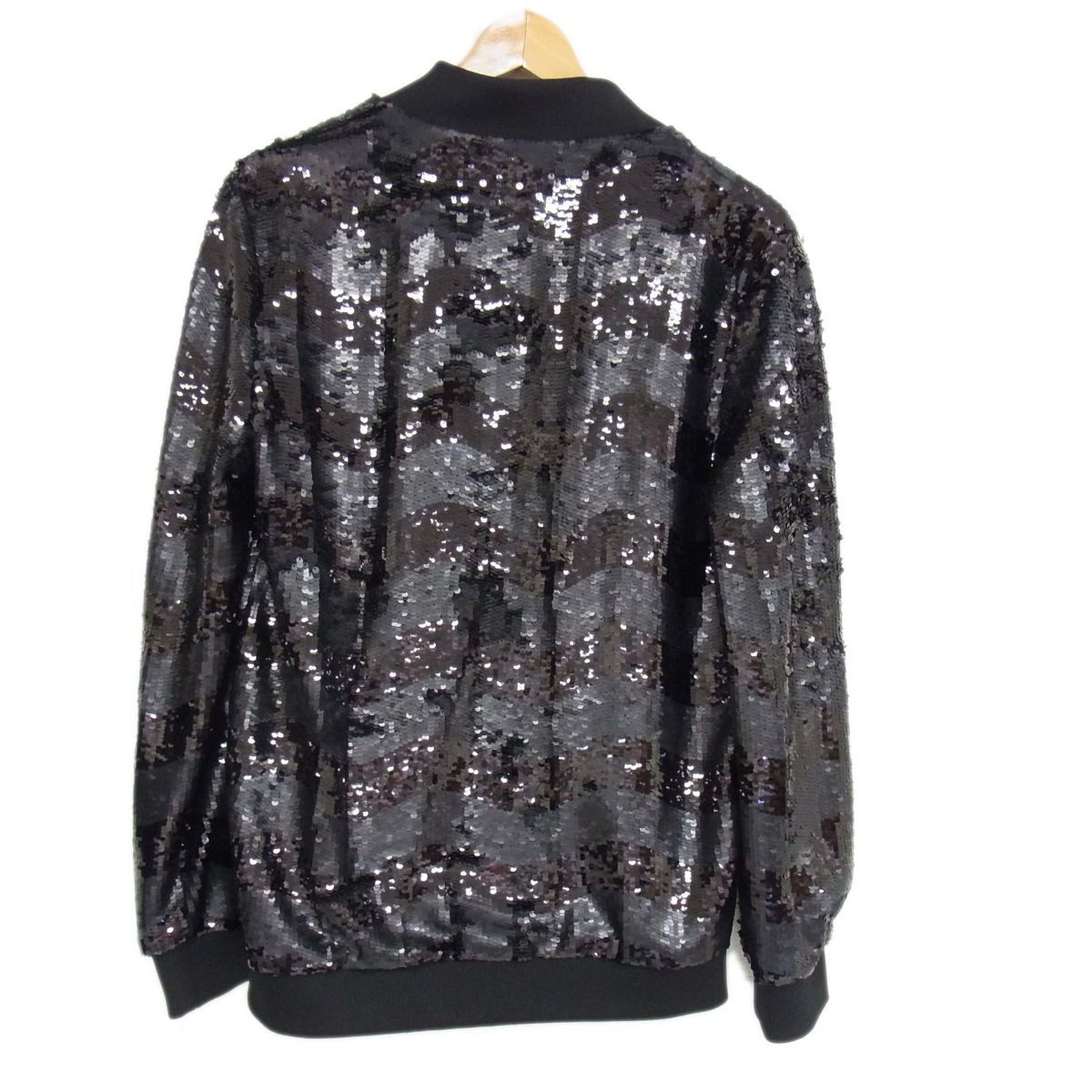 新品 黒タグ 最高峰◇EMPORIO ARMANI スパンコール ジップ