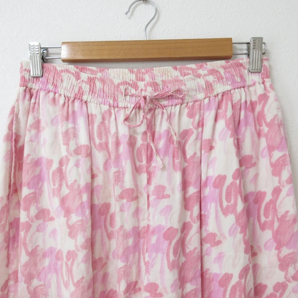 BUNON ブノン コットンシルク イージーウエスト ワイドパンツ サイズL