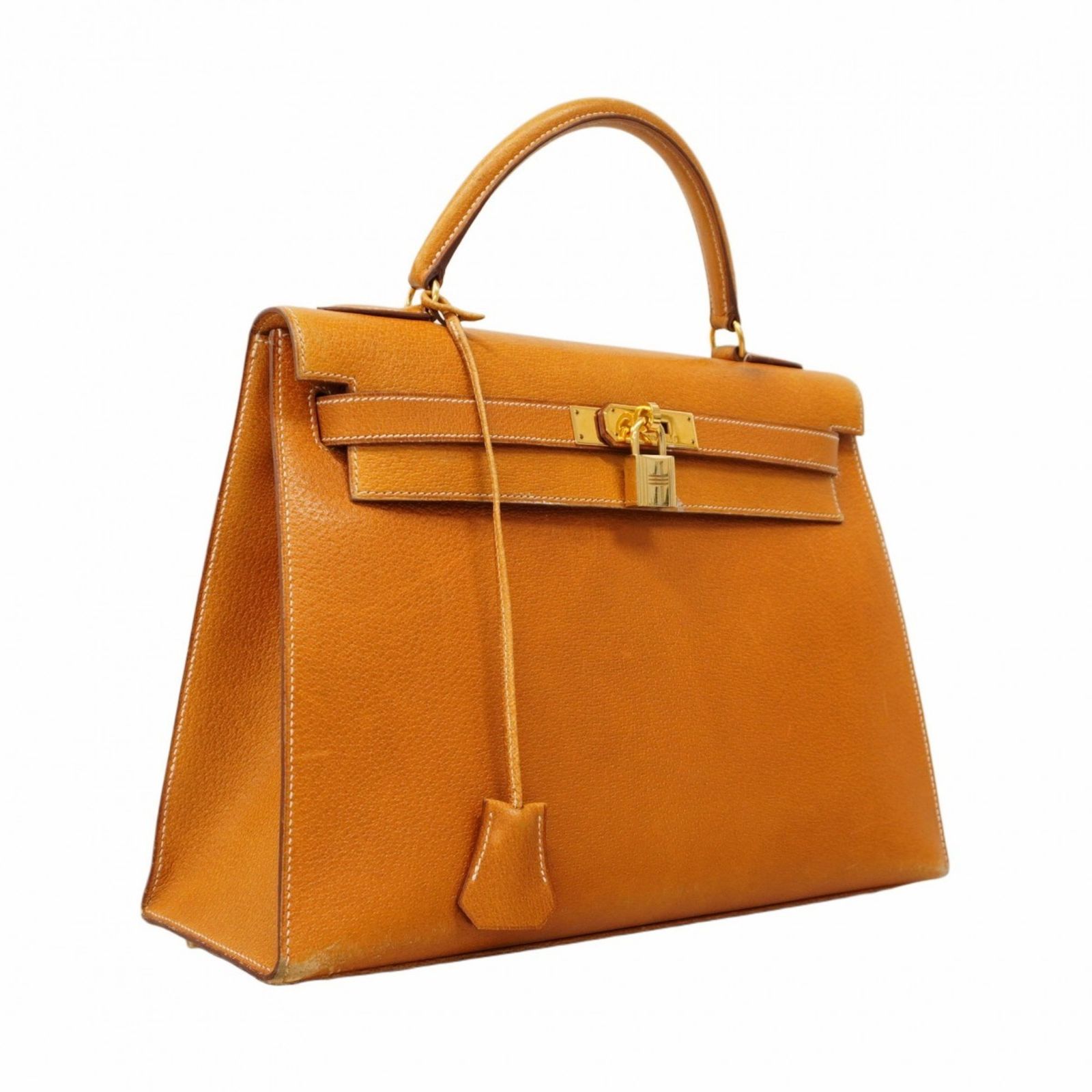HERMES ケリー 32 ブラウン ハンドバッグ 〇W刻印 HERMES - HERMES 美品 ケリー 32 ブラウン ハンドバッグ 〇W刻印
