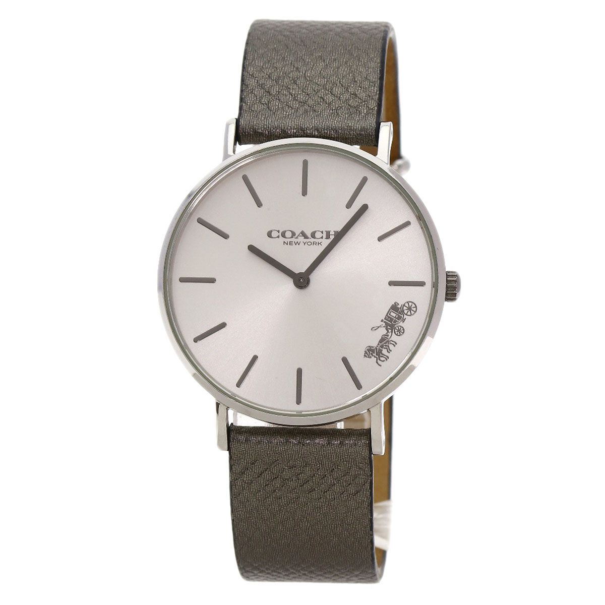 COACH コーチ CA.120.7.14.1593 ラウンドフェイス 腕時計 SS 革 レディース
