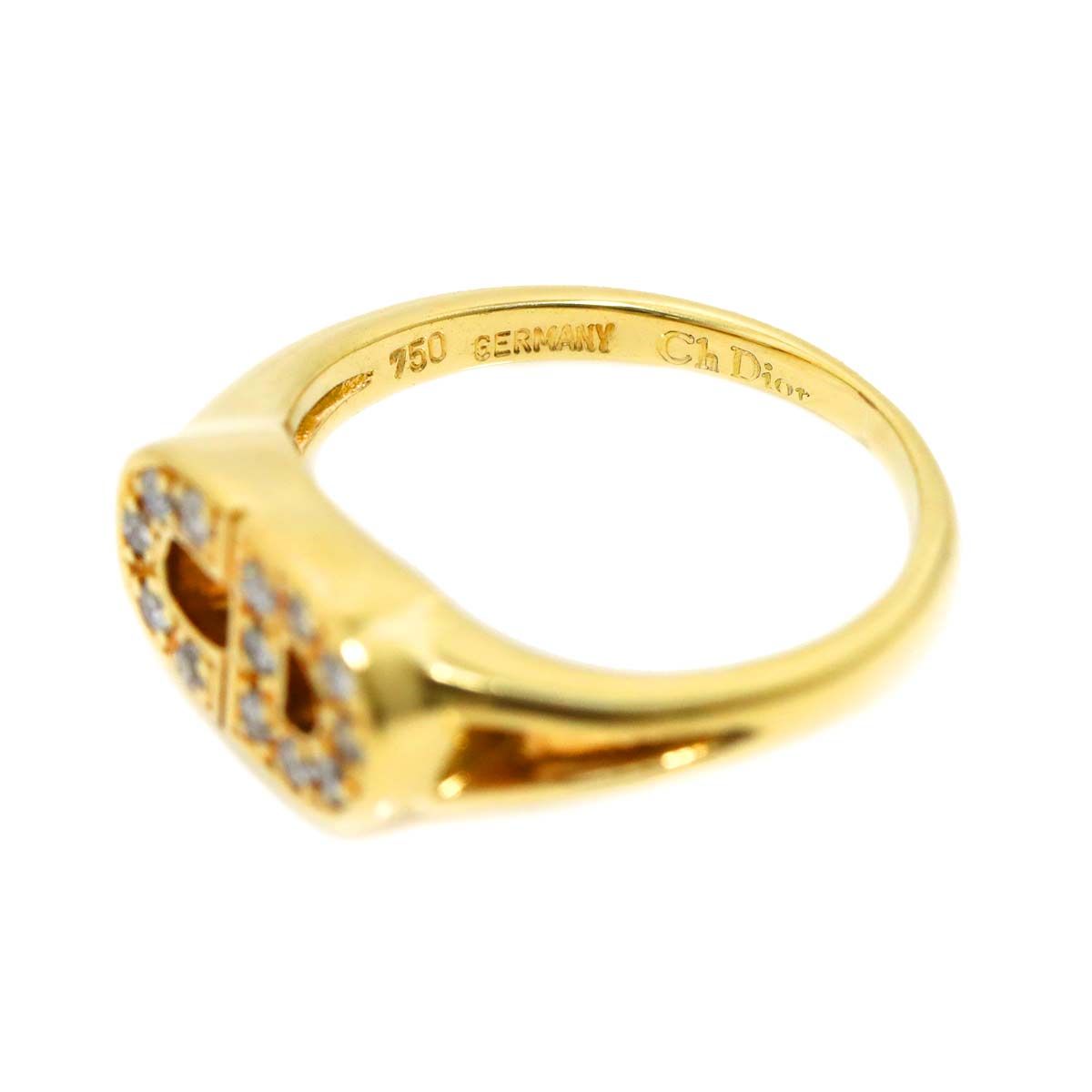 DIOR ディオール ダイヤ付き k18 750 リング DIOR ディオール 750 18金イエローゴールド ダイヤ リング 指輪