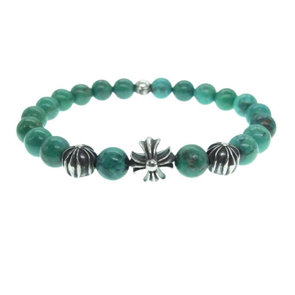 CHROME HEARTS クロムハーツ 原本無 BEAD 8mm ターコイズ ビーズ ブレスレット ライトグリーン系