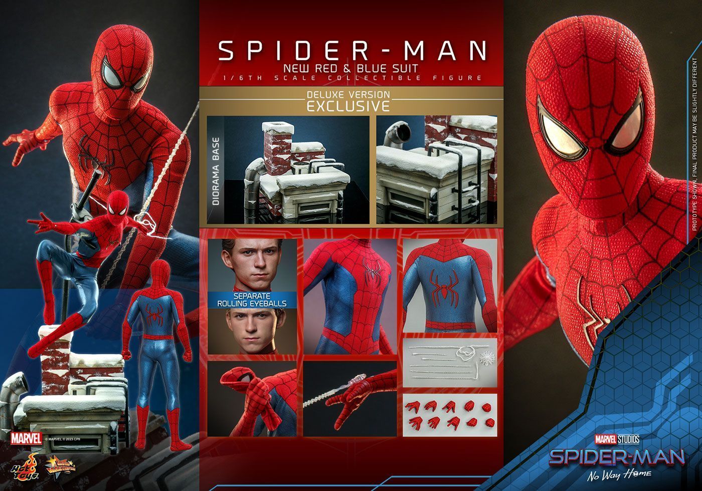 ホットトイズ ムービー?マスターピース スパイダーマン ノー?ウェイ?ホーム １ ６スケールフィギュア スパイダーマン ニュー?レ