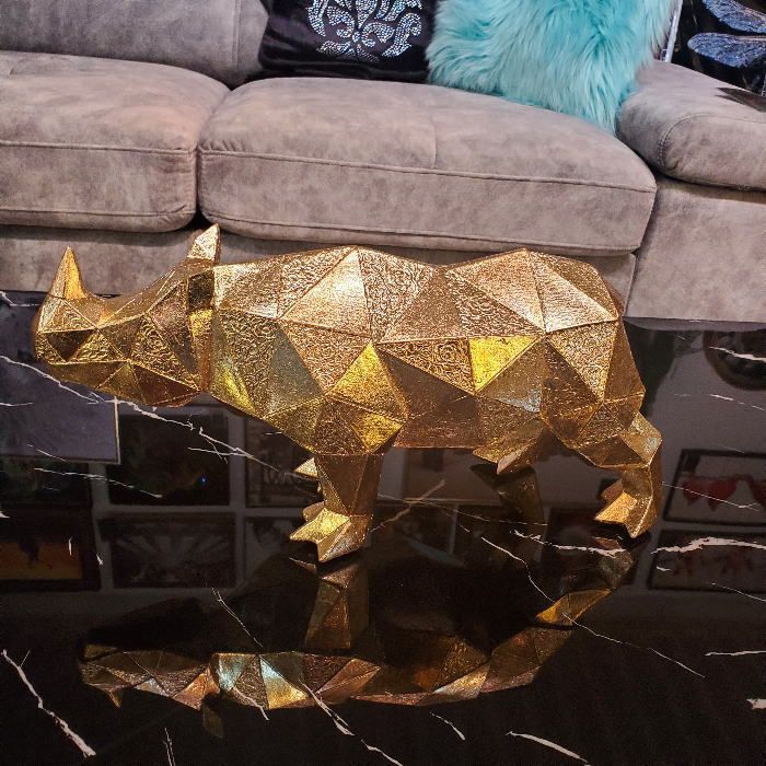 【送料無料】ラグジュエリー サイ ライノセラス 雑貨 オブジェ 置物 ゴールド SNS映え 存在感