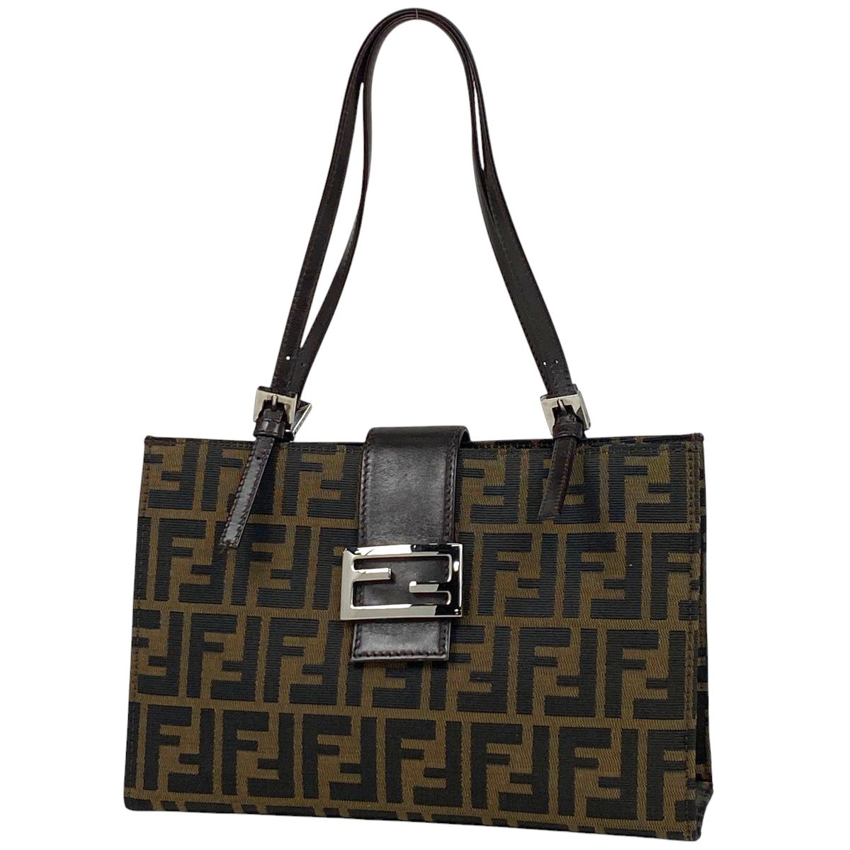 フェンディ FENDI ズッカ柄 ハンドバッグ トートバッグ ハンドバッグ キャンバス ブラウン 15808 レディース