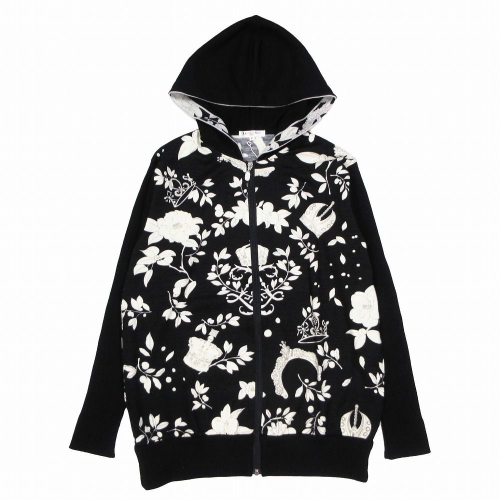 LEONARD 花柄 ブラック パーカー LEONARD 花柄 ブラック パーカー LEONARD SPORT レオナールスポーツ 黒