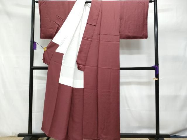 平和屋着物□上質な色無地 作家物 甚三紅色 正絹 逸品 AAAZ2862mf