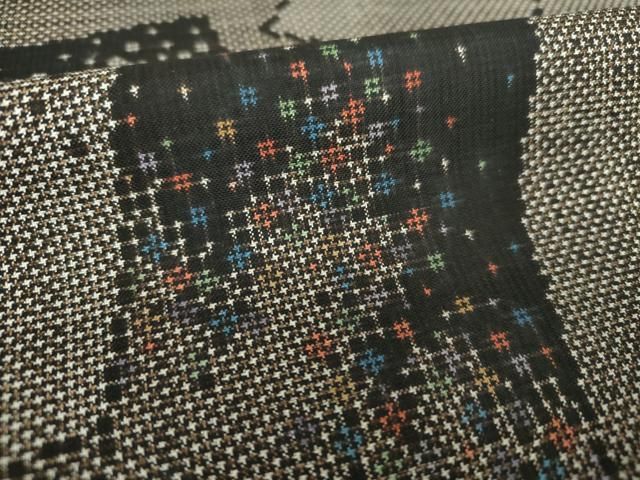 平和屋着物○本場大島紬 7マルキ 古代染色純泥染 色紙重ね 柳田剛作