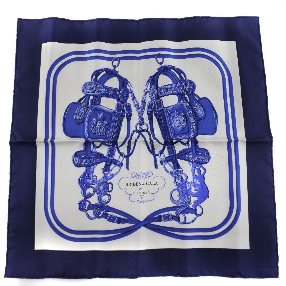 HERMES】エルメス カレ45 BRIDES de GALA シルク ネイビ - メルカリ