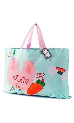 ウサギ 【village river】お昼寝布団バッグ 大容量 保育園 幼稚園 旅行バッグ ネームプレート付き (ウサギ)