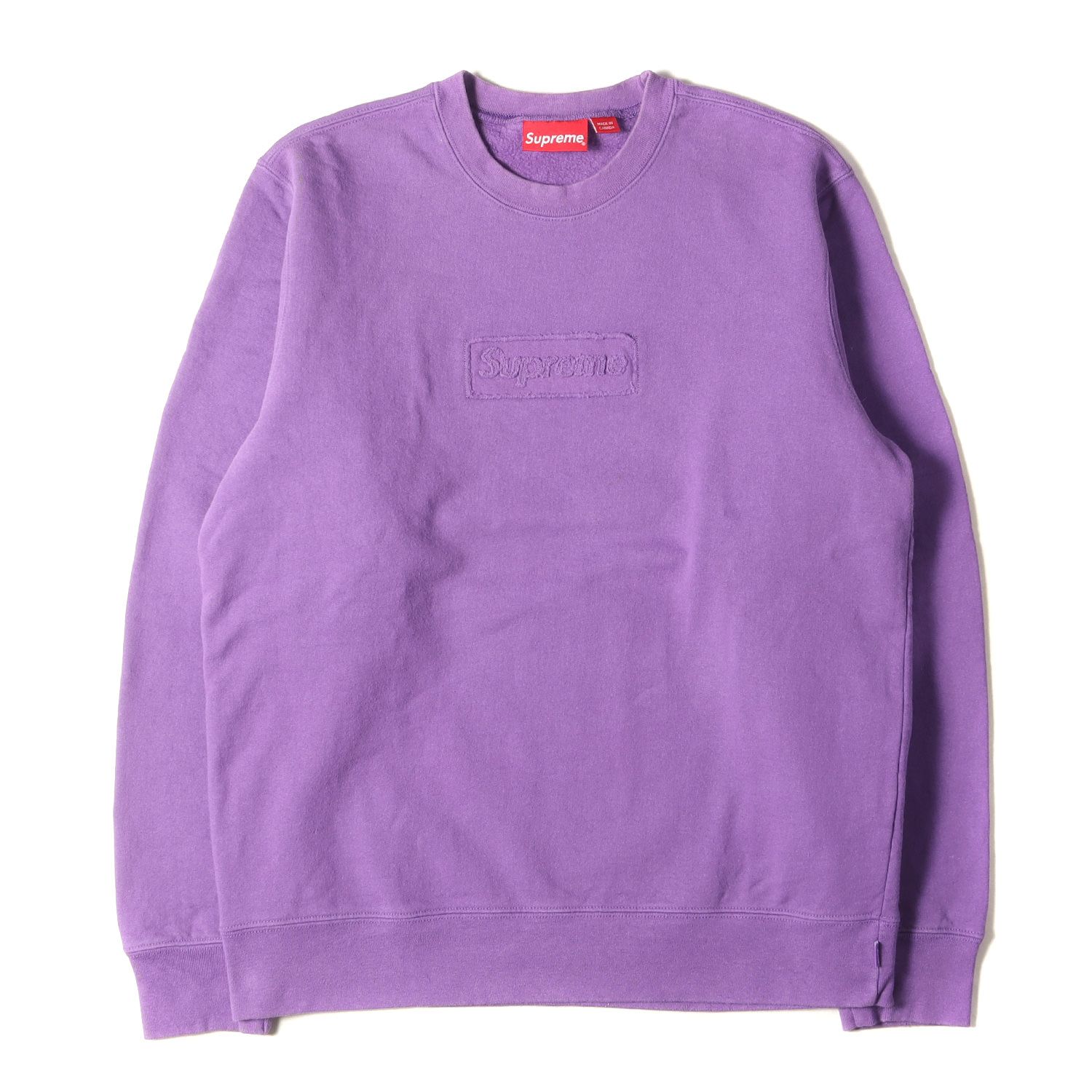 Supreme シュプリーム スウェット サイズ:M 20SS カットアウト ボックスロゴ スウェットシャツ Cutout Logo Crewneck  バイオレット トップス トレーナー boxlogo【メンズ】