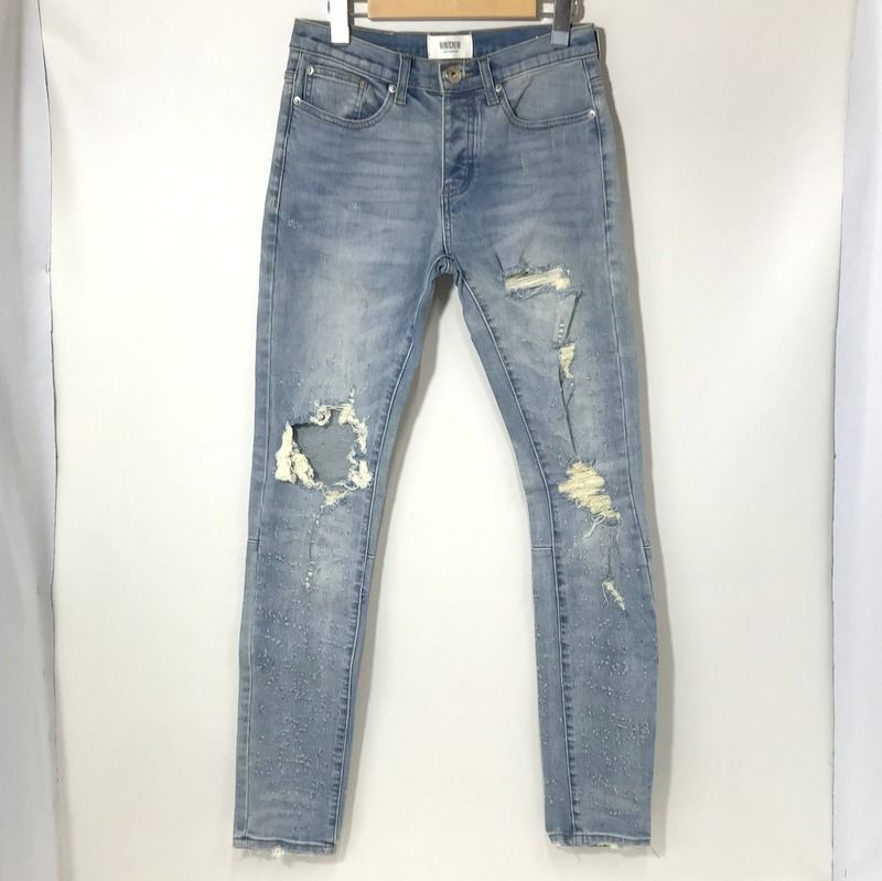 MINTCREW スキニーデニムパンツ ジーンズ ダメージ加工 Gパン カジュアル パンツ 古着 サイズ28 S相当 ミントクルー ボトムス A10805